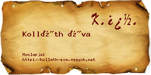 Kolláth Éva névjegykártya